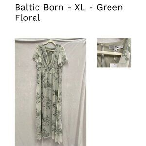 Baltic Born - Green Floral Dress - XL
